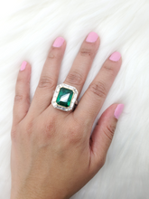 Load image into Gallery viewer, Devoted Emerald &amp; Baguette Diamond Ring