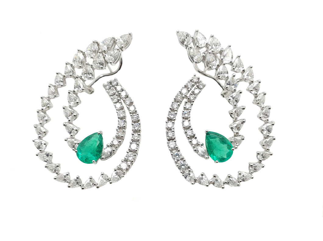 Saniya Diamond & Emerald  Earrings