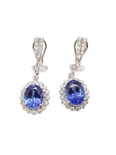 Load image into Gallery viewer, Duchess Diamond &amp; Blue Sapphire Earrings