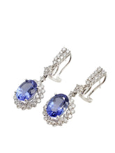 Load image into Gallery viewer, Duchess Diamond &amp; Blue Sapphire Earrings