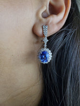 Load image into Gallery viewer, Duchess Diamond &amp; Blue Sapphire Earrings