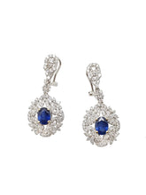 Load image into Gallery viewer, Megan Diamond &amp; Blue Sapphire Earrings