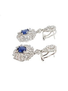 Megan Diamond & Blue Sapphire Earrings