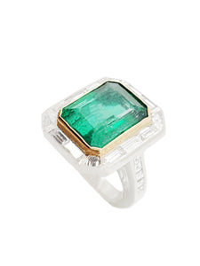 Devoted Emerald & Baguette Diamond Ring