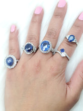 Load image into Gallery viewer, Gemini Diamond &amp; Blue Sapphire Ring