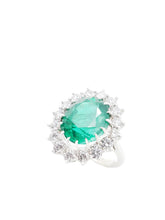 Load image into Gallery viewer, Danica Emerald Oval &amp; Diamond Ring