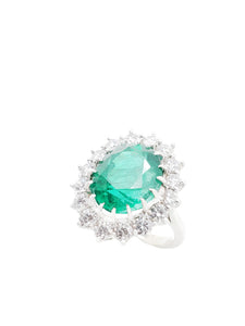 Danica Emerald Oval & Diamond Ring