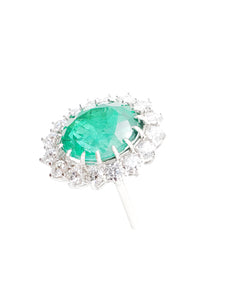 Danica Emerald Oval & Diamond Ring