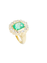 Load image into Gallery viewer, Charmed Emerald &amp; Diamond Cocktail Ring