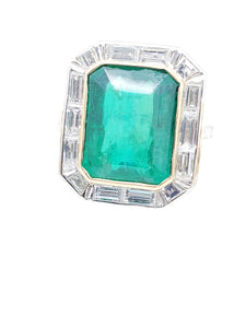 Devoted Emerald & Baguette Diamond Ring