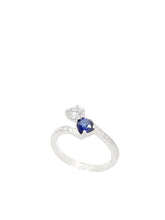 Load image into Gallery viewer, Gemini Diamond &amp; Blue Sapphire Ring