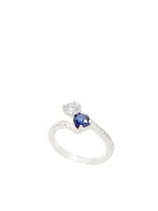 Gemini Diamond & Blue Sapphire Ring