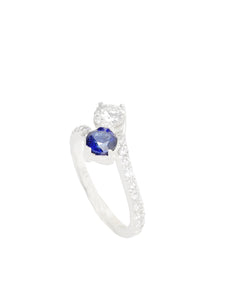 Gemini Diamond & Blue Sapphire Ring