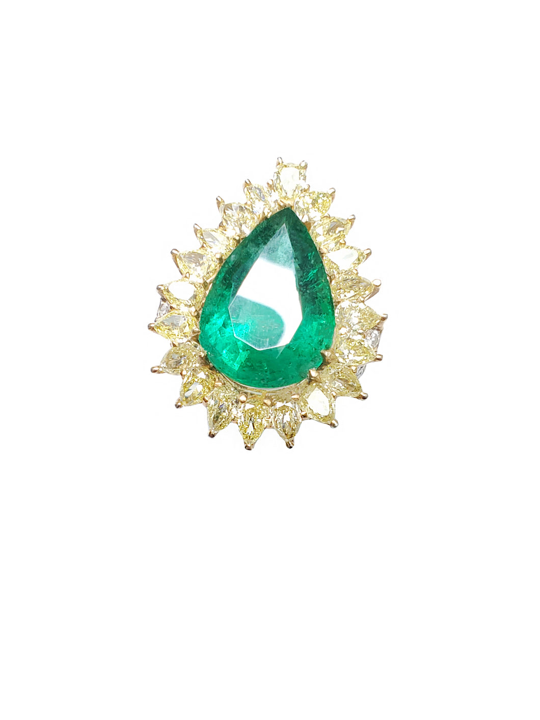 Kasi Emerald & Fancy Yellow Diamond Ring