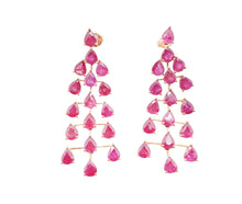 Load image into Gallery viewer, Siva Pear Shape Ruby Layered Earrings