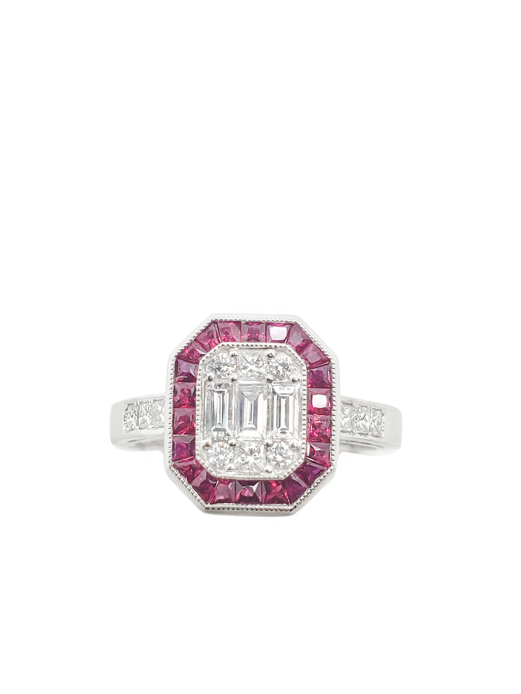 Fiery Illusion Diamond & Ruby Ring