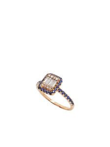 Helena Illusion Diamond & Blue Sapphire Ring