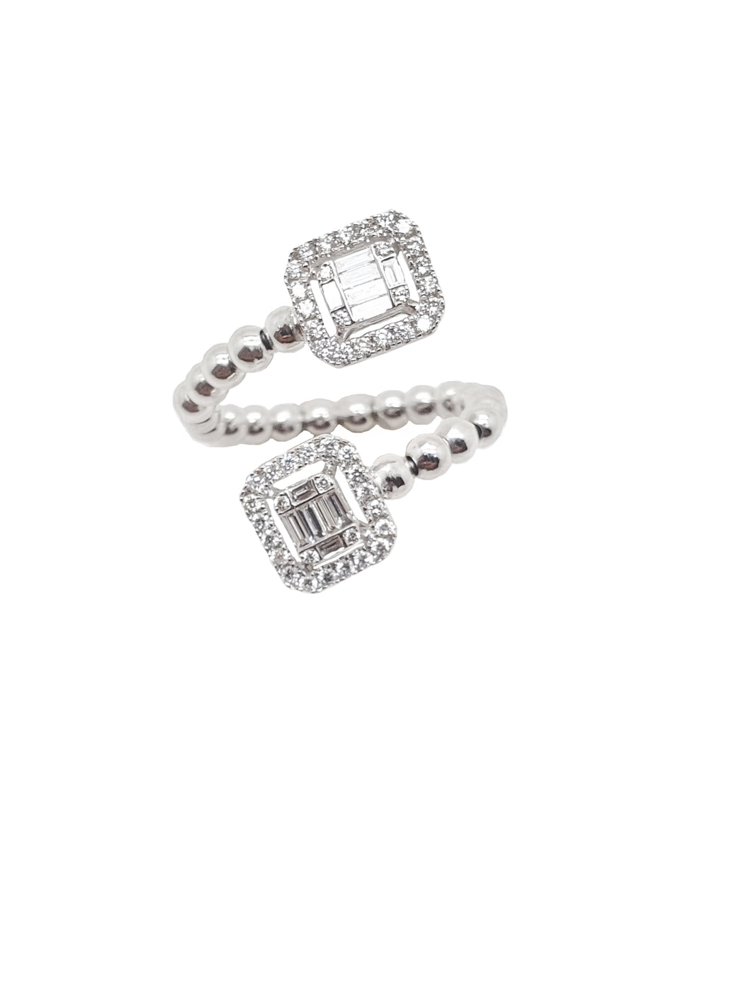 Mykonos Illusion Diamond Baguette Ball Shank Ring