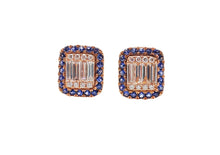 Load image into Gallery viewer, Noble Illusion Diamond &amp; Blue Sapphire Studs