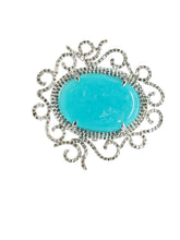 Load image into Gallery viewer, K E M A L Turquoise &amp; Diamond Cocktail Ring