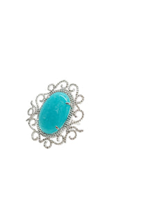 K E M A L Turquoise & Diamond Cocktail Ring