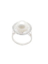 Load image into Gallery viewer, Bora Bora Pearl &amp; Diamond Baguette Ring