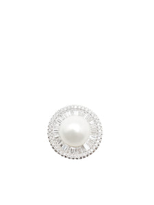 Bora Bora Pearl & Diamond Baguette Ring