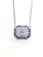 Load image into Gallery viewer, Imperial Illusion Diamond &amp; Blue Sapphire Pendant